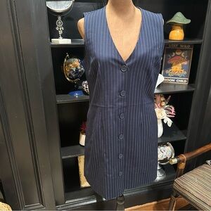 Steve Madden Blue Pinstripe Vest Dress Availabe in size Small and XS